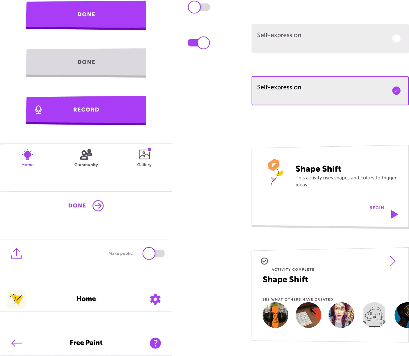 Figment design system components and curriculum experience in the product